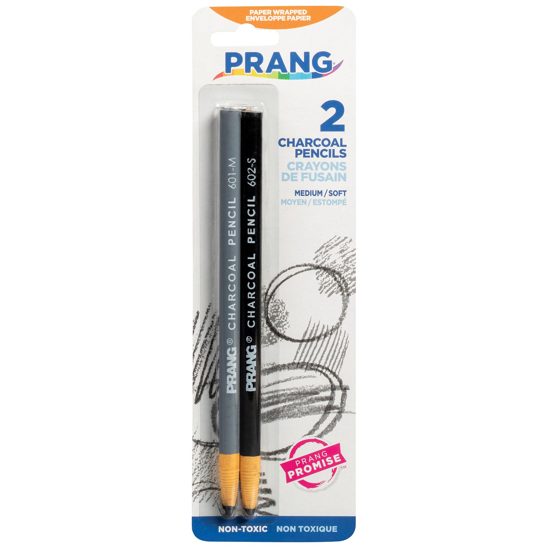 Prang Charcoal Pencils, Medium & Soft Core, 2 Count