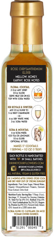 Floral Elixir Co. - All Natural FLOWER Syrup for Cocktails & Sodas, 8.5 oz (Rose Chrysanthemum)