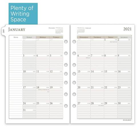 2021 Daily Planner Refill by AT-A-GLANCE, 12010 Day-Timer, 5-1/2" x 8-1/2", Size 4, One Page per Day (481-125-21)