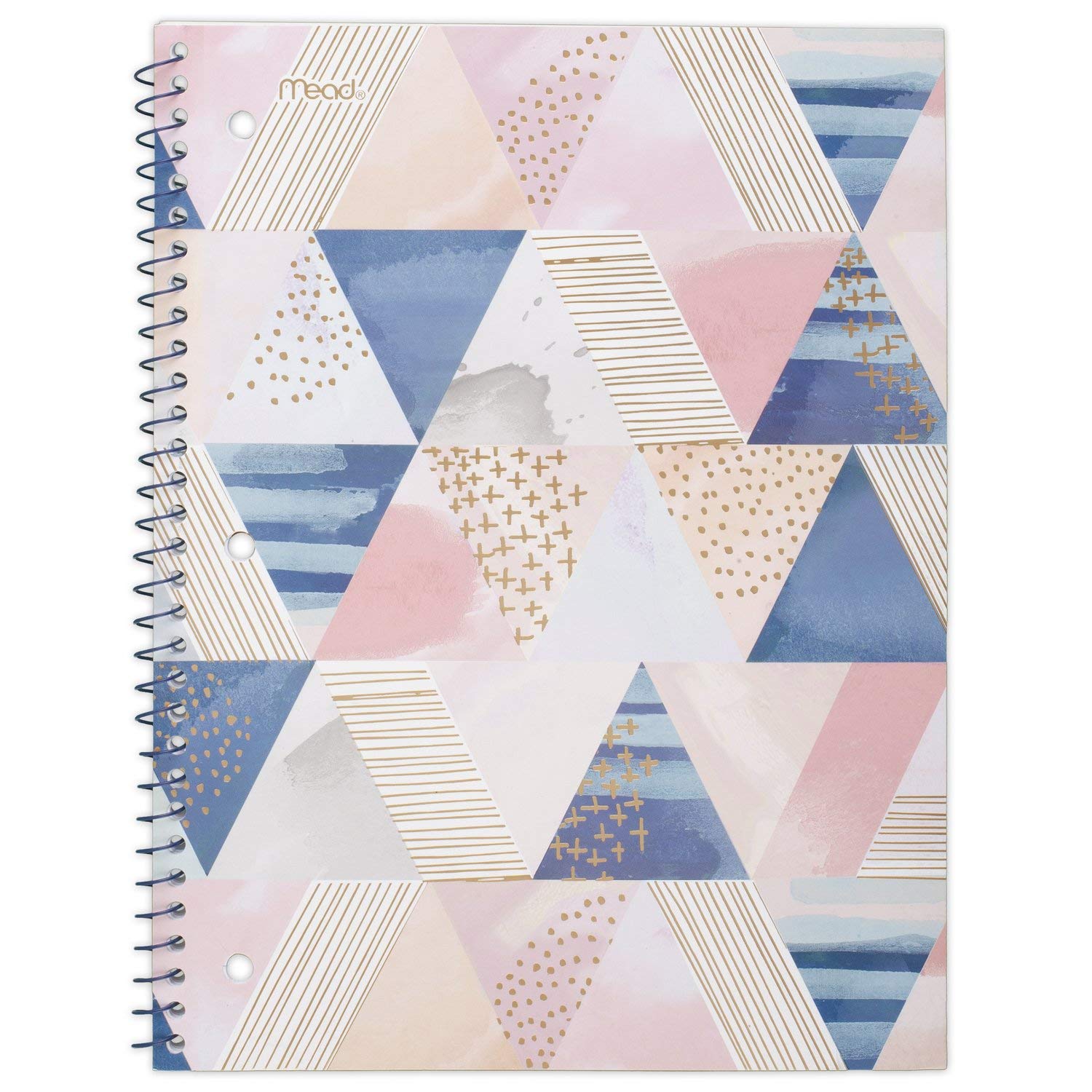 Mead Spiral Notebook, 1 Subject, College Ruled Paper, 70 Sheets, 10-1/2" x 7-1/2", Shape It Up, Design Will Vary, 1 Notebook (07152)