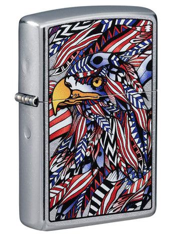 Zippo American Eagle Design Street Chrome Pocket Lighter