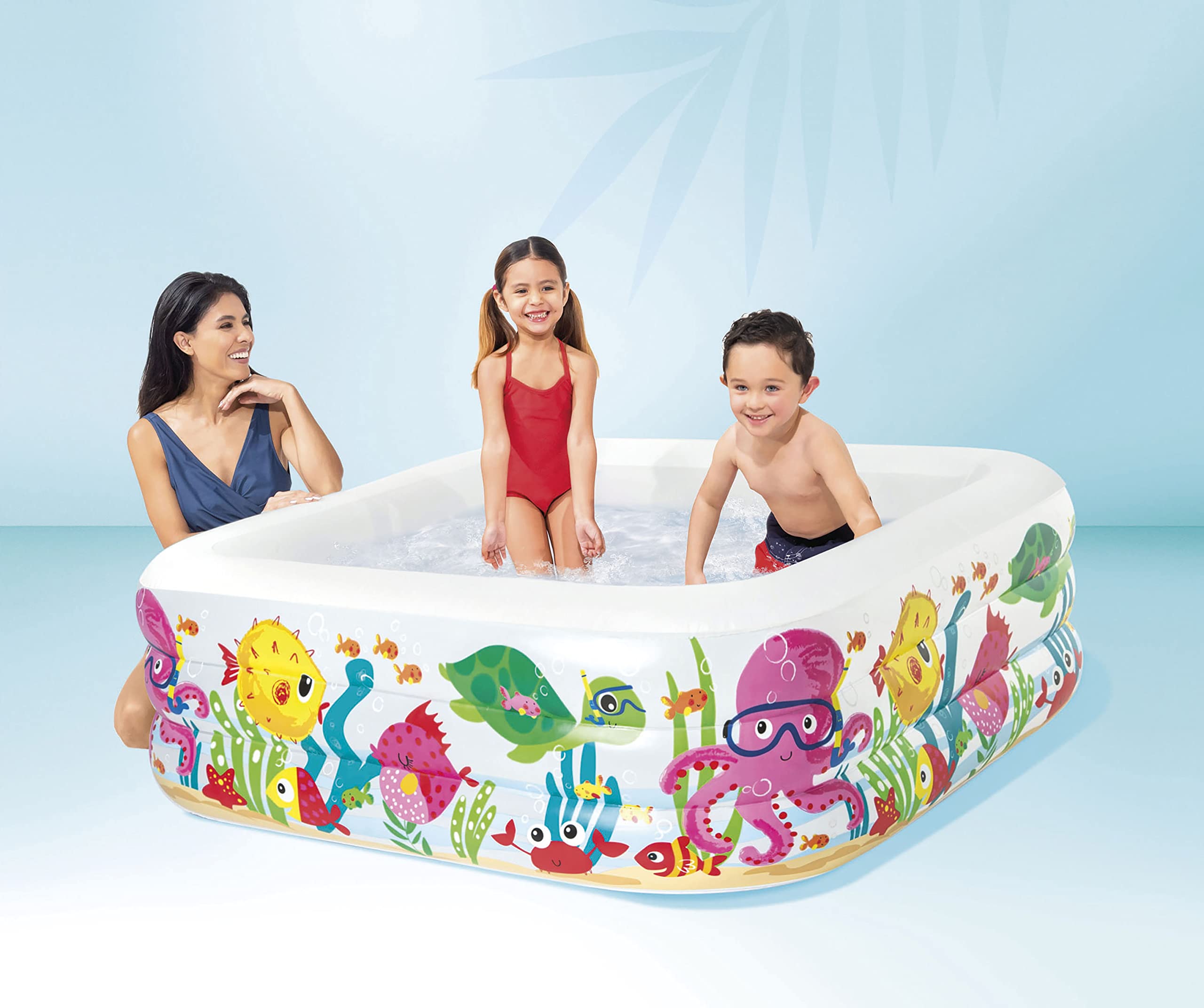 Intex Swim Center Clearview Aquarium Inflatable Pool, 62.5" X 62.5" X 19.5", for Ages 3+