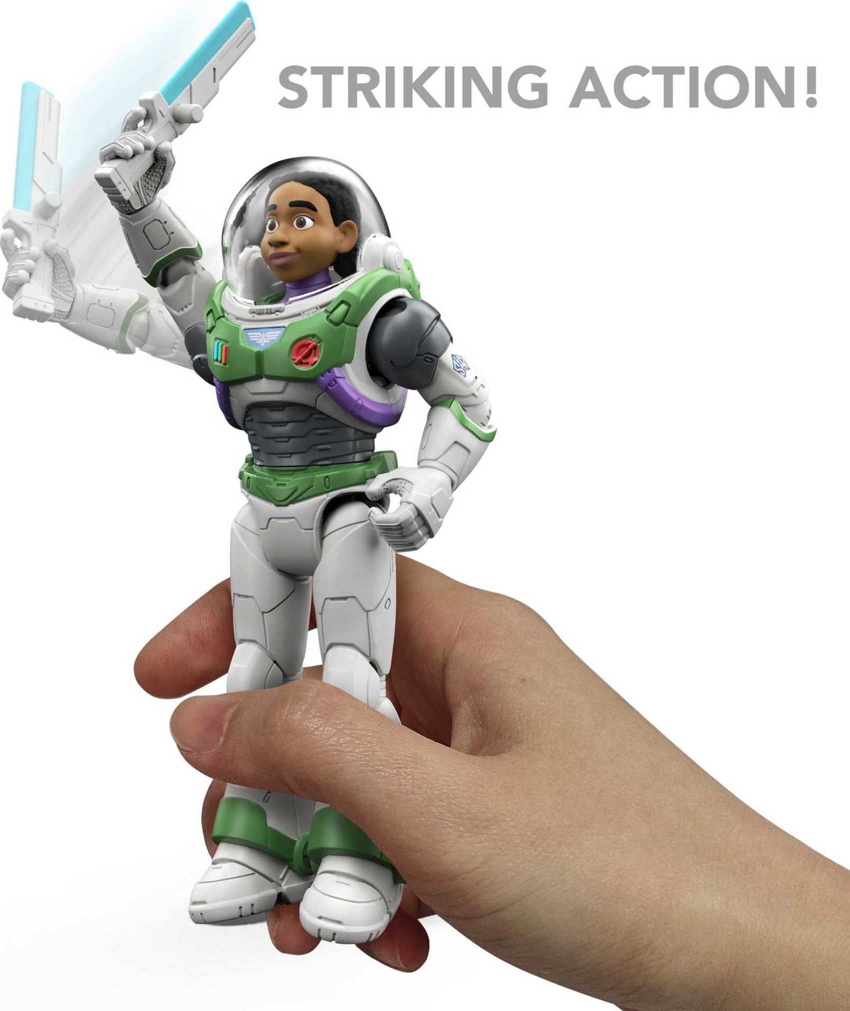 Mattel Disney and Pixar Lightyear Action Figure & Accessories Set, Mission Equipped Izzy Hawthorne with Strike Action & 12 Posable Joints, 4.5-inch