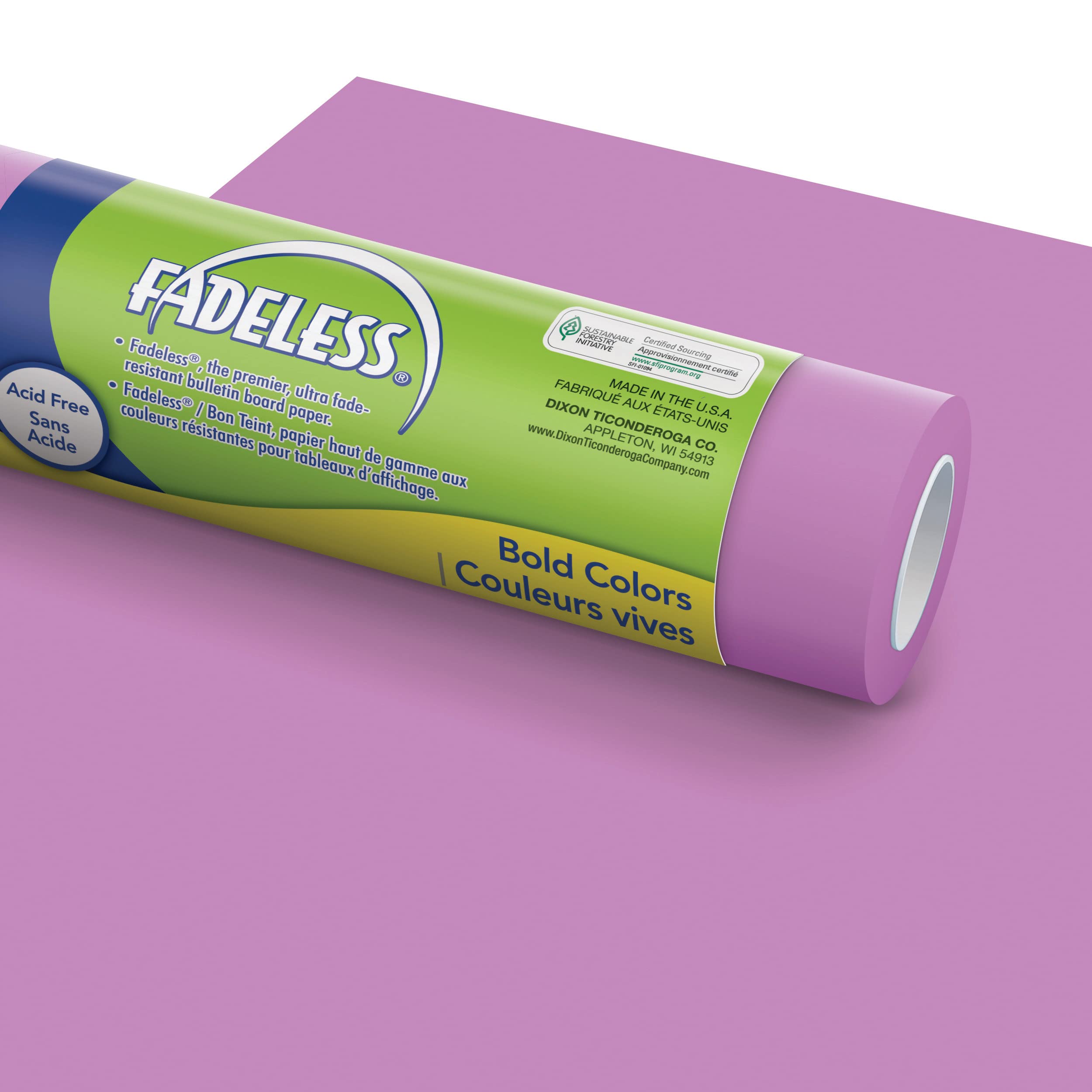 Fadeless Bulletin Board Paper, Fade-Resistant Paper for Classroom Decor, 47.25” x 50’, Brite Purple, 1 Roll
