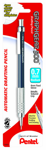 Pentel Graph Gear 500 Automatic Drafting Pencil, 0.7mm, Blue Barrel, 1 Pack (PG527BP)