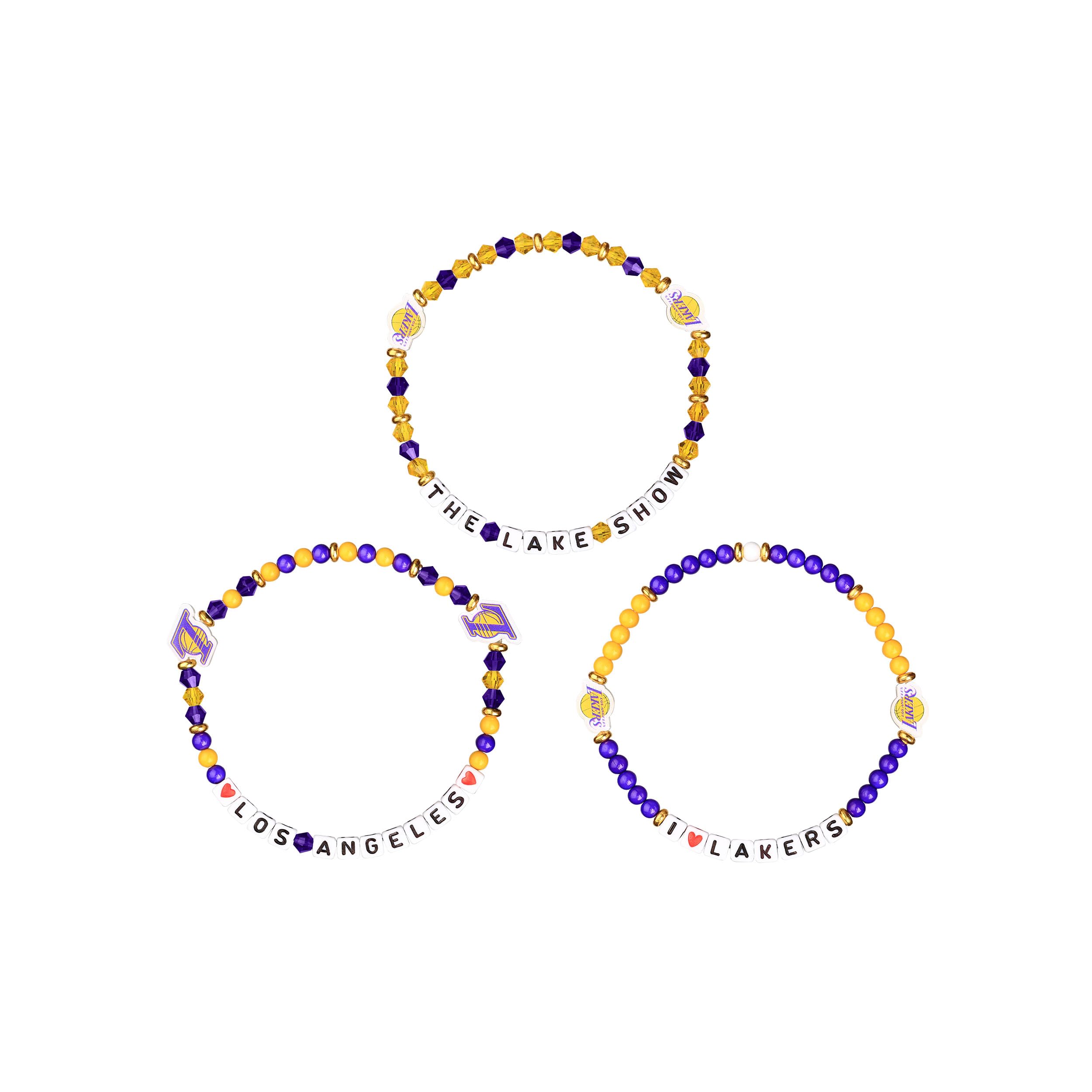 FOCO Los Angeles Lakers NBA 3 Pack Team Friendship Bracelet