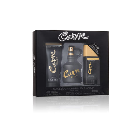 Curve Men's Cologne Fragrance Set, Body Wash, Cologne Spray & Deodorant, Casual Day or Night Scent, Curve Black, 3 Piece Set, 2.5 fl. oz