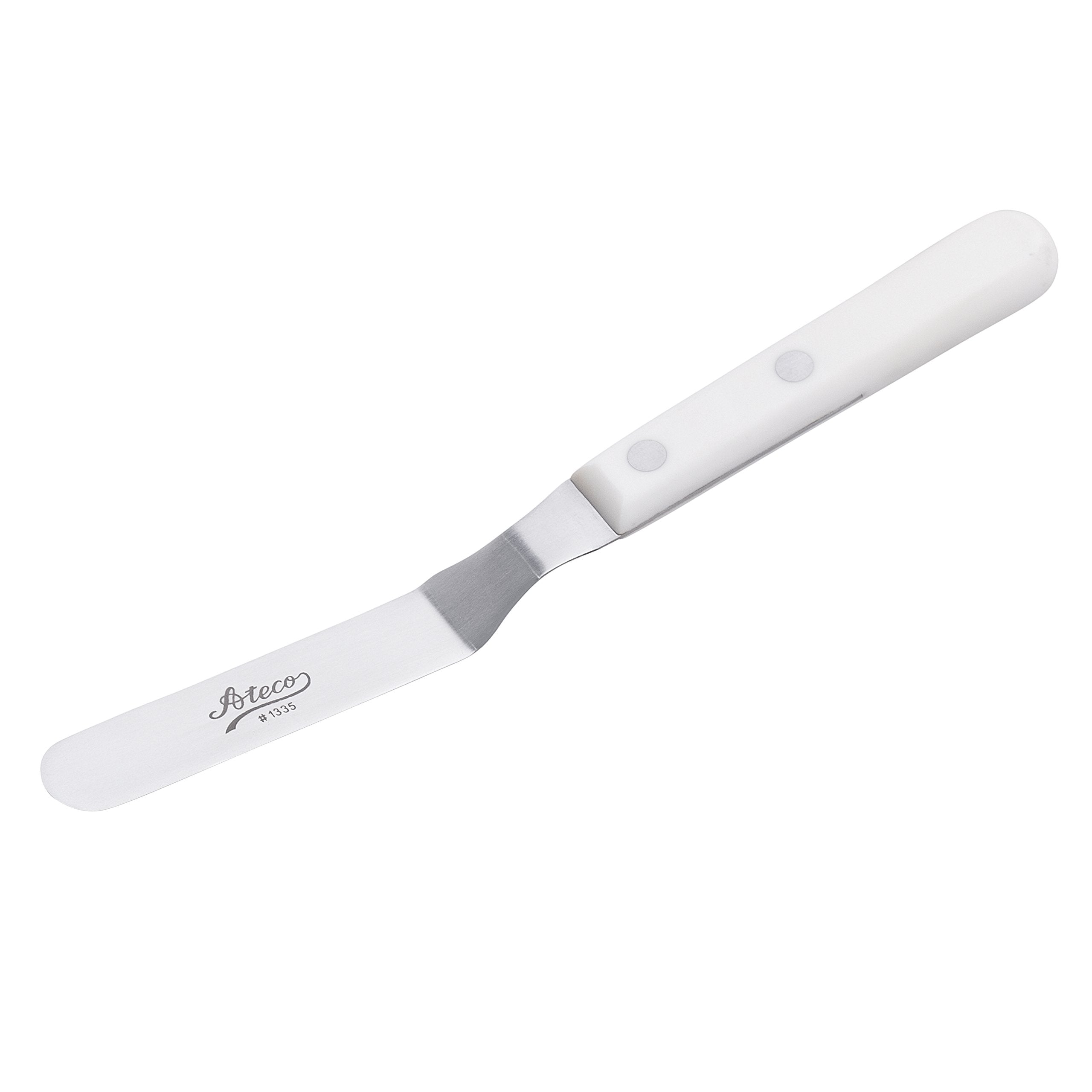 Ateco 1335 Offset Spatula with 4.5-Inch Stainless Steel Blade, Plastic Handle, Dishwasher Safe