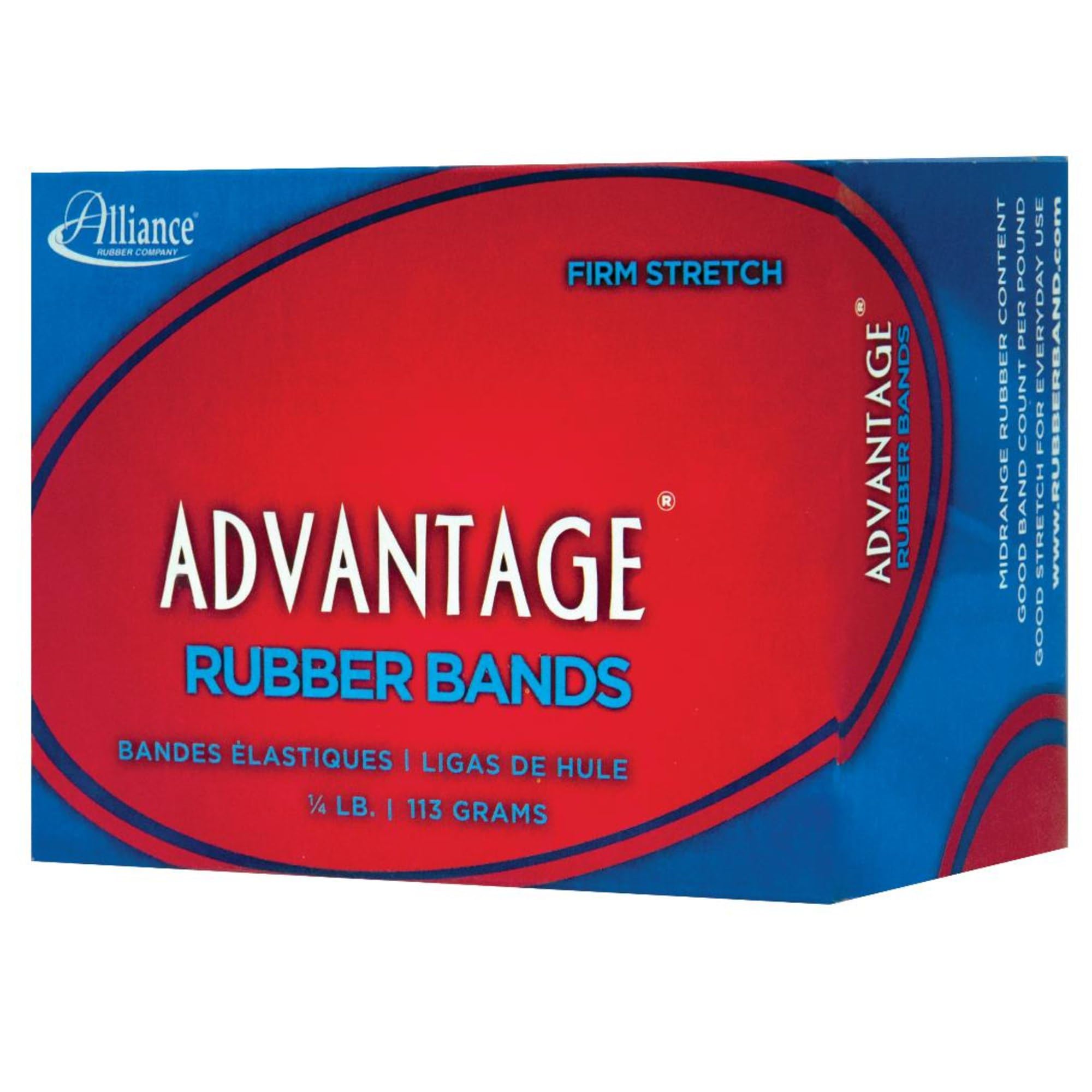 Alliance Rubber 26189 Advantage Rubber Bands Size #18, 1/4 lb Box Contains Approx. 370 Bands (3" x 1/16", Natural Crepe)
