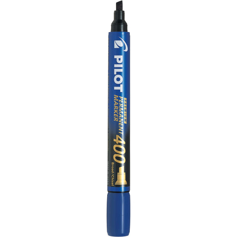PILOT Premium 400 Permanent Markers, Broad Point Chisel Tip, Blue Ink, Box of 12 (SA4-BLU)