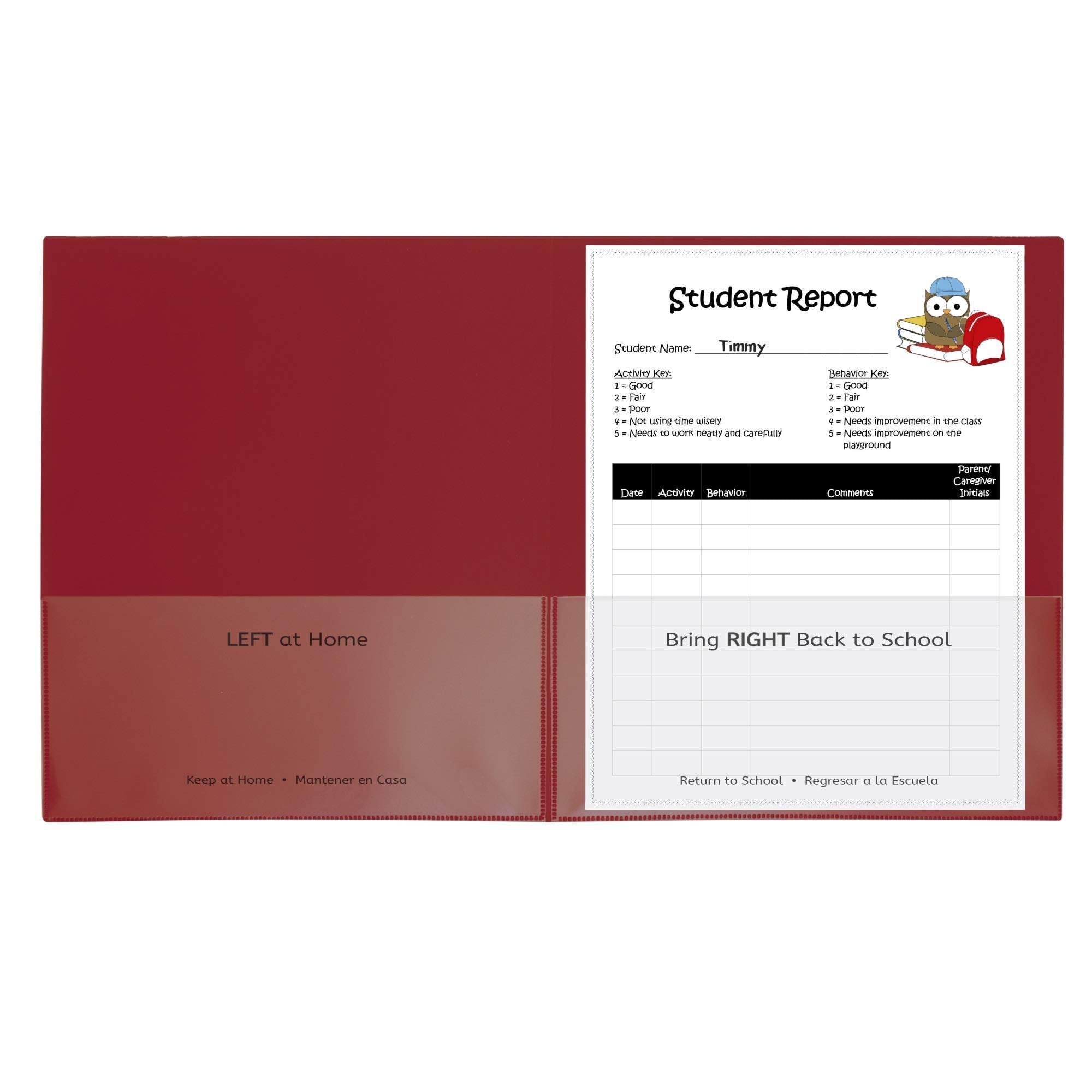 C-Line Classroom Connector School-to-Home Folders, Red, 25 per Box (32004)