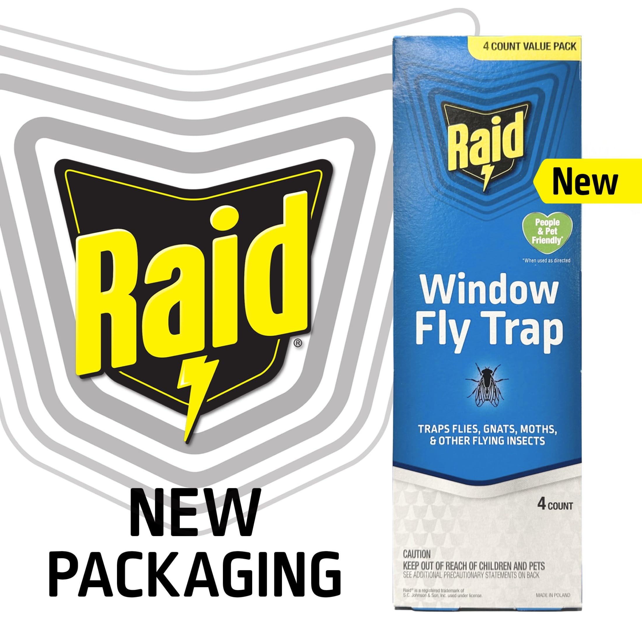 Raid Window Fly Trap, 4 Count (Pack of 3)