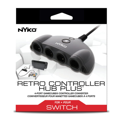 Nyko Retro Controller Hub Plus – 4 Port Gamecube Controller Adapter with Turbo and Home Button for Nintendo Switch (87274)