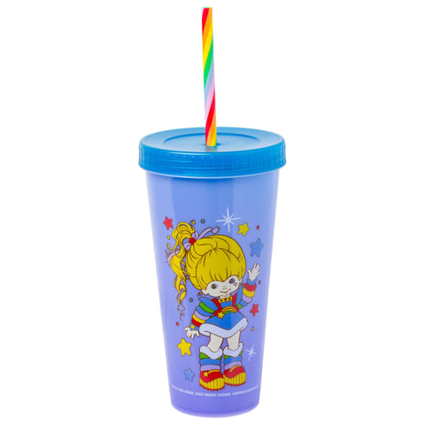 Silver Buffalo Rainbow Brite 4 pack Color Change Plastic Tumbler Set Featuring Rainbow Brite, Patty O’Green, La La Orange, and Shy Violet, 24 Ounces