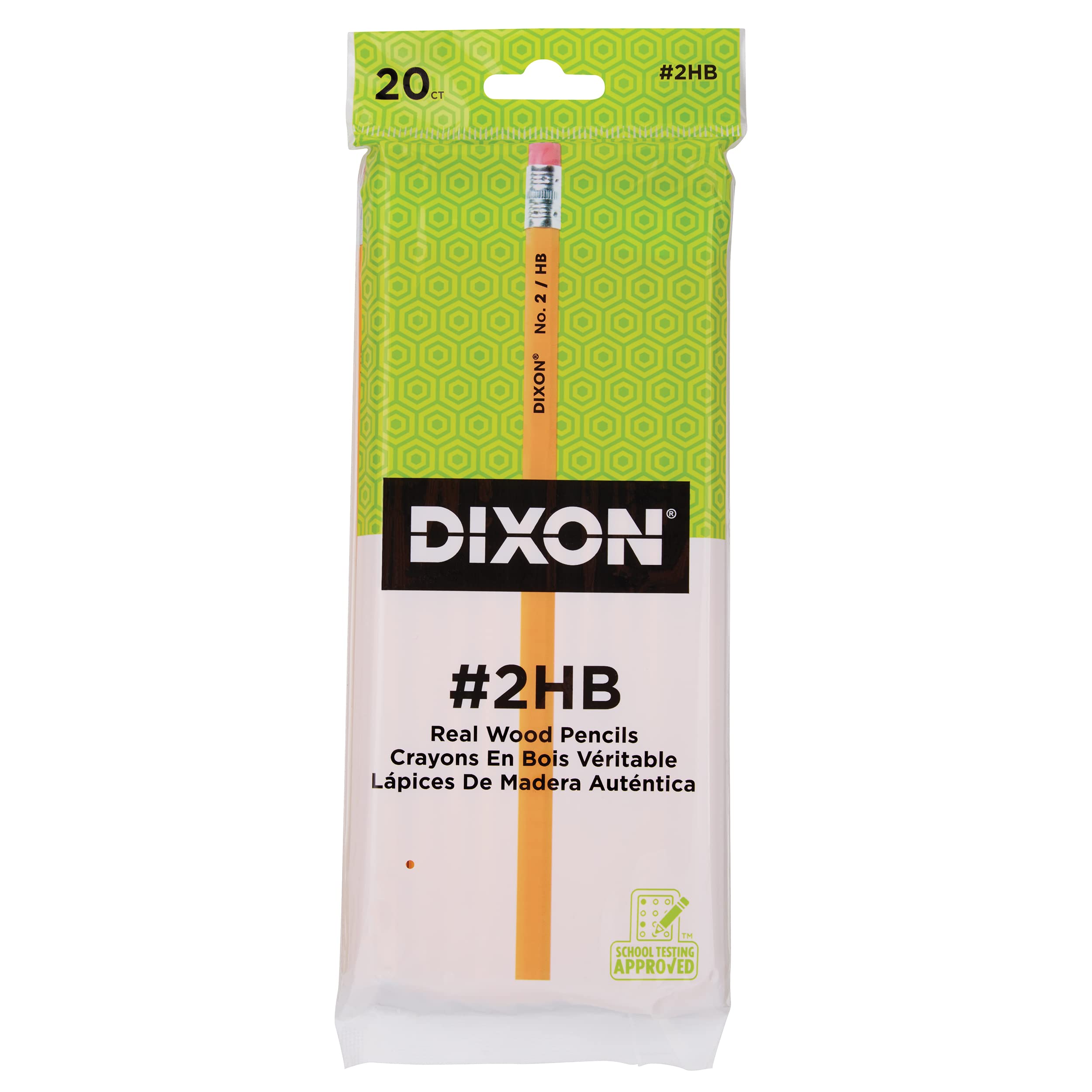 Dixon No. 2 Yellow Pencils, Wood-Cased, Black Core, 20-Pack (14420)