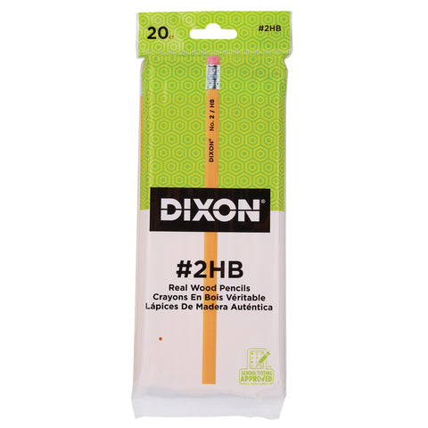 Dixon No. 2 Yellow Pencils, Wood-Cased, Black Core, 20-Pack (14420)