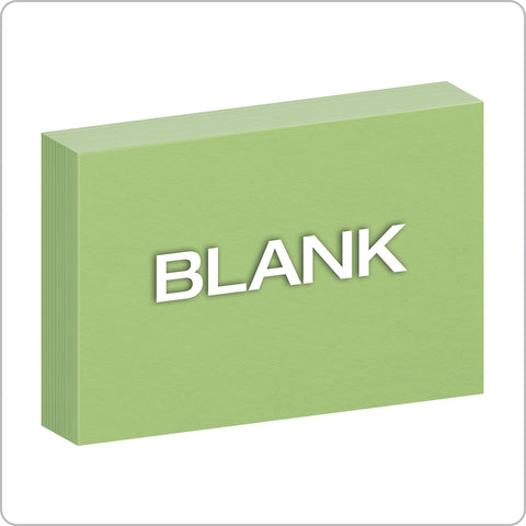Oxford Blank Color Index Cards, 4" x 6", Green, 100 Per Pack (7420 GRE)