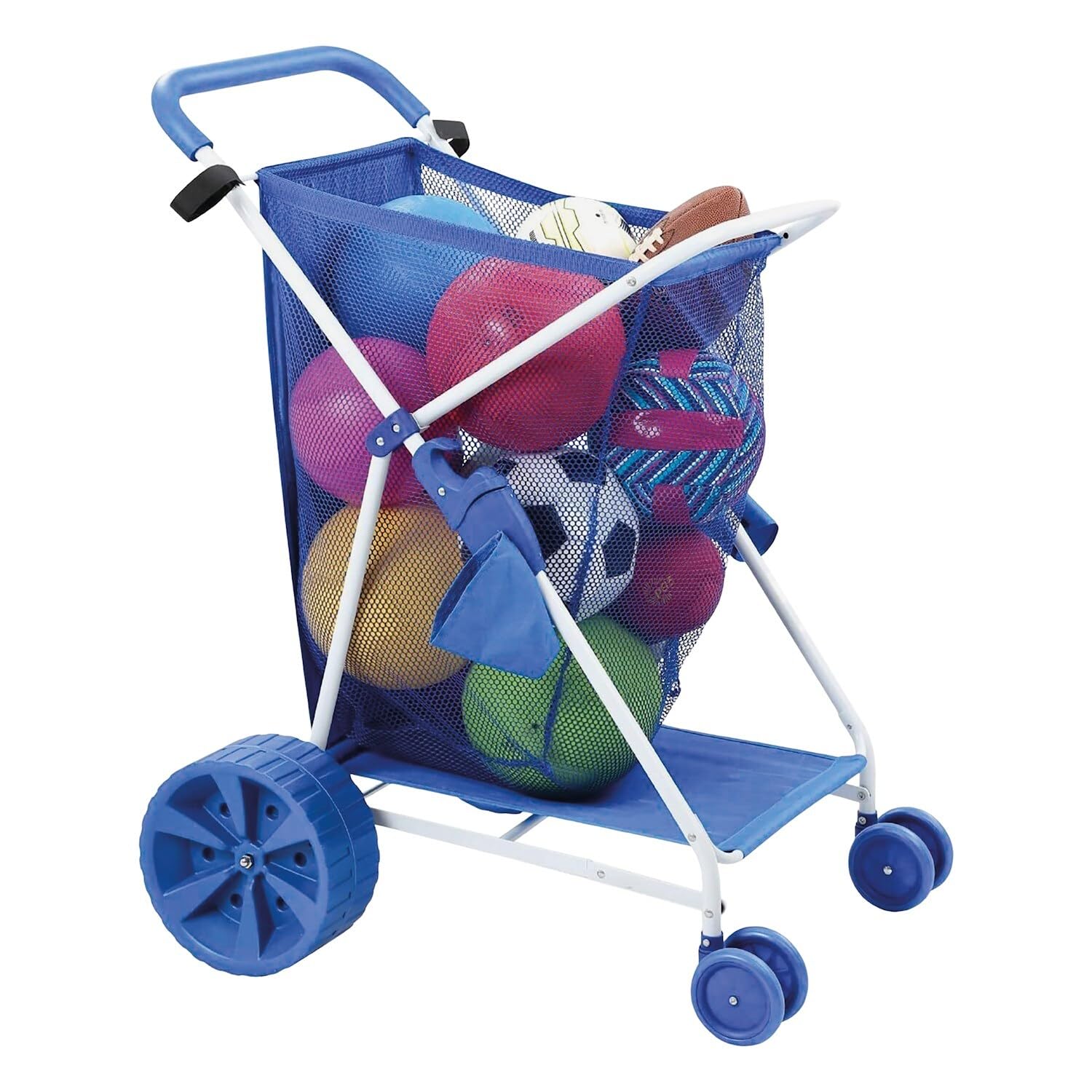 Folding Multi-Purpose Deluxe Beach Cart With Wide Terrain Wheels - Holds Your Beach Gear and more!