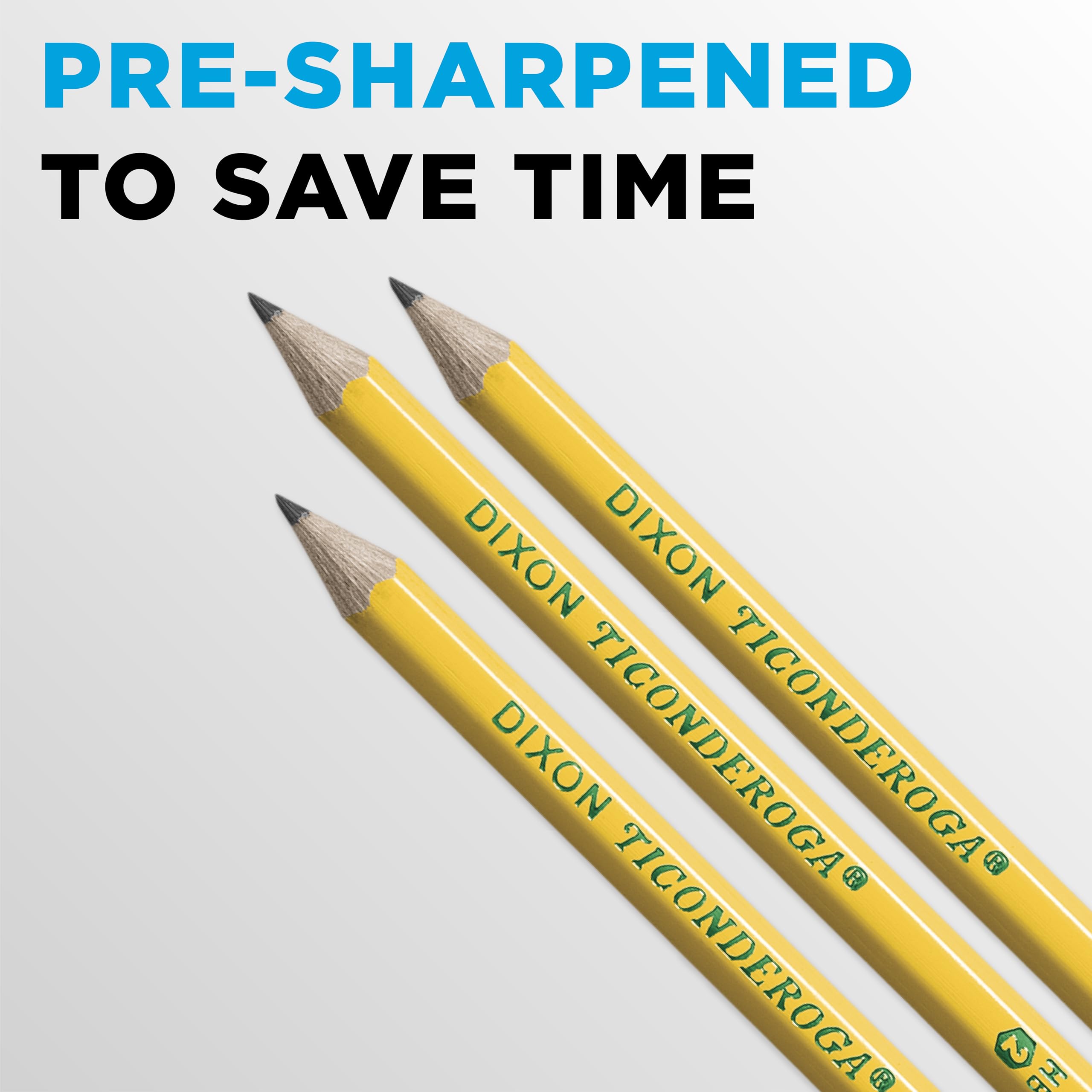 Ticonderoga Wood-Cased Pencils, Pre-Sharpened, #2 HB Soft, Yellow, 18 Count