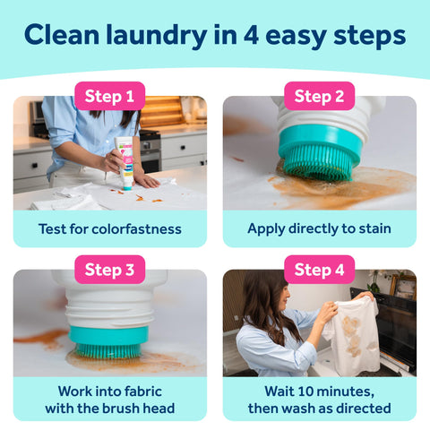 Carbona Laundry Stain Scrubber & Remover (8.4 Fl Oz), Extra-Strength Bio-Enzyme Formula, Brush-Top Applicator for Fiber-Deep Clean, Fast & Easy