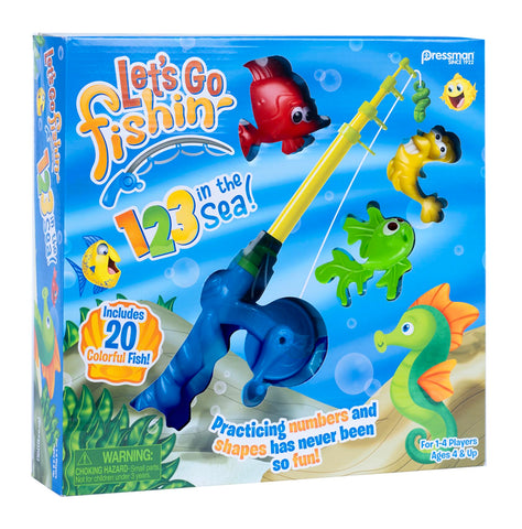 Pressman Let’s Go Fishin’ 123 in The Sea! - Practice Counting, Shapes, and Colors Game - Ages 4 and Up, 1-4 Players