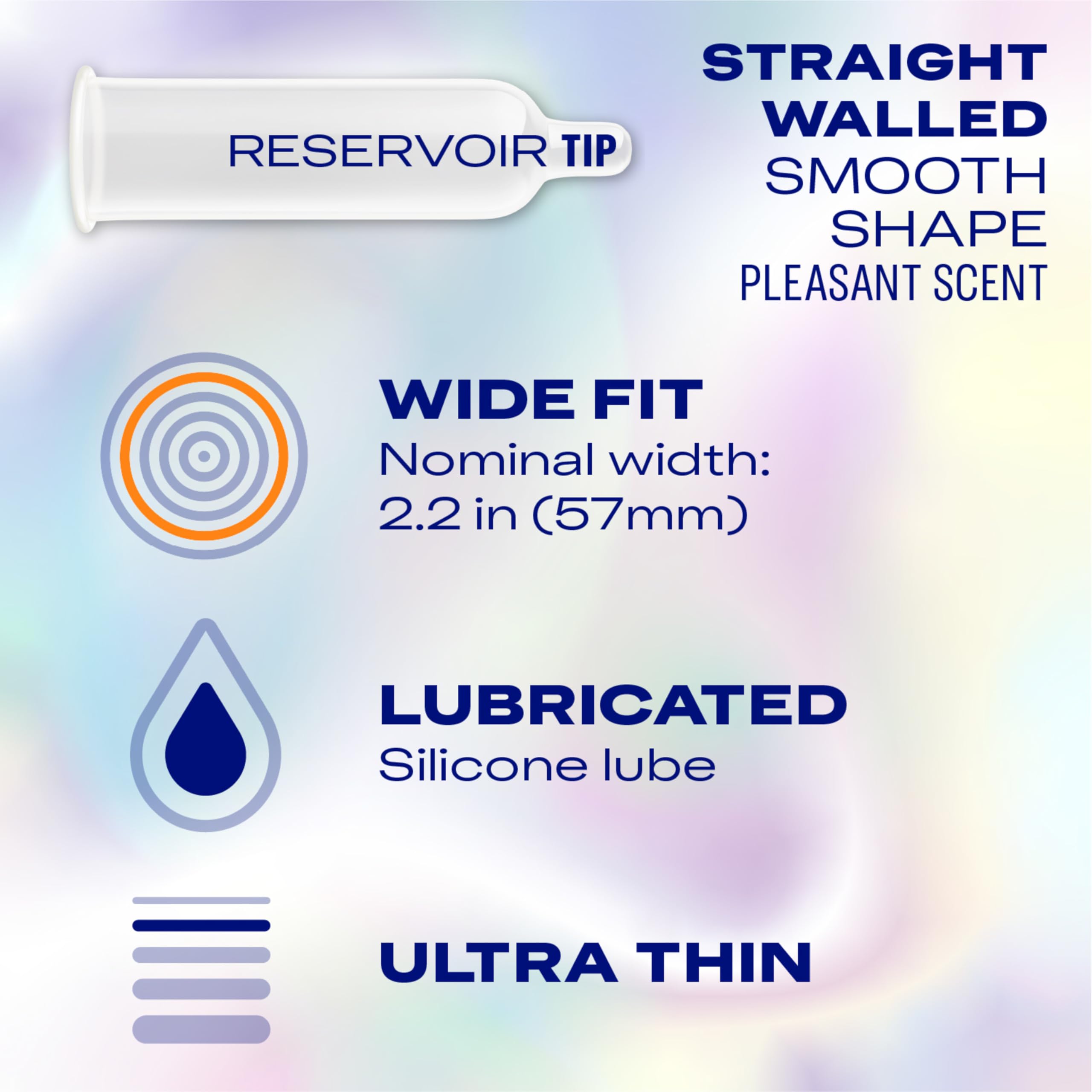 Durex Air Condoms, Extra Thin, Transparent Natural Rubber Latex Condoms for Men, Wide Fit, 36 Count