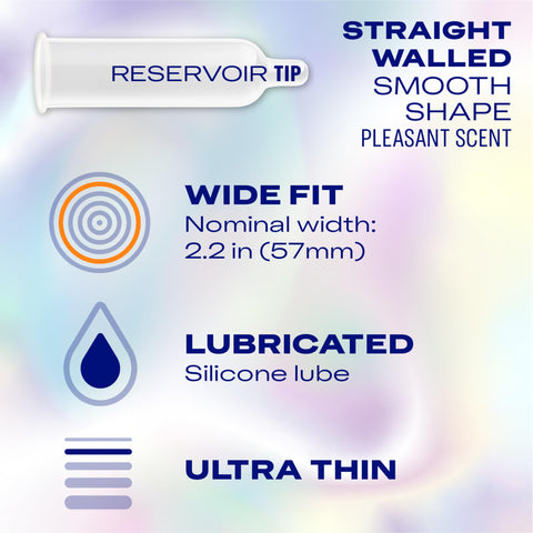 Durex Air Condoms, Extra Thin, Transparent Natural Rubber Latex Condoms for Men, Wide Fit, 36 Count