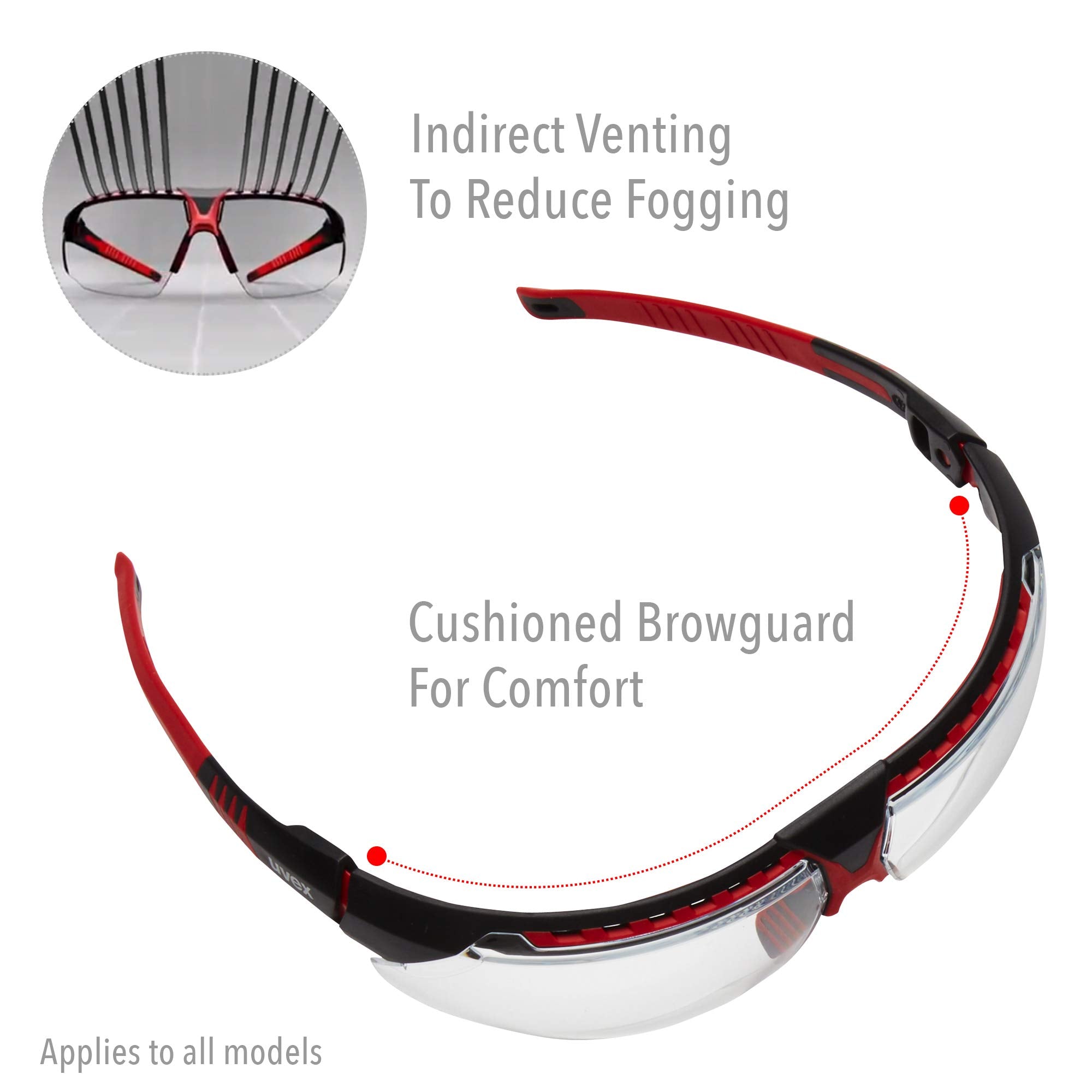 Honeywell Uvex Avatar Safety Glasses, Teal Frame with SCT-Reflect 50 Lens & Anti-Scratch Hardcoat (S2884)