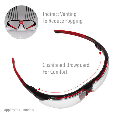 Honeywell Uvex Avatar Safety Glasses, Teal Frame with SCT-Reflect 50 Lens & Anti-Scratch Hardcoat (S2884)