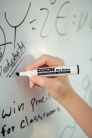Dixon Dry Erase Markers, Wedge Tip, Blue, 12-Pack (92108)