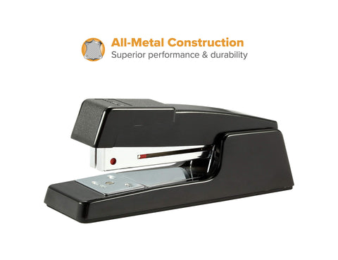 Bostitch Office B400 Executive Compact Stapler, 20 Sheet Capacity, Durable, Metal Design, Opens for Tacking, Dual Clinch, Half-Strip, Black