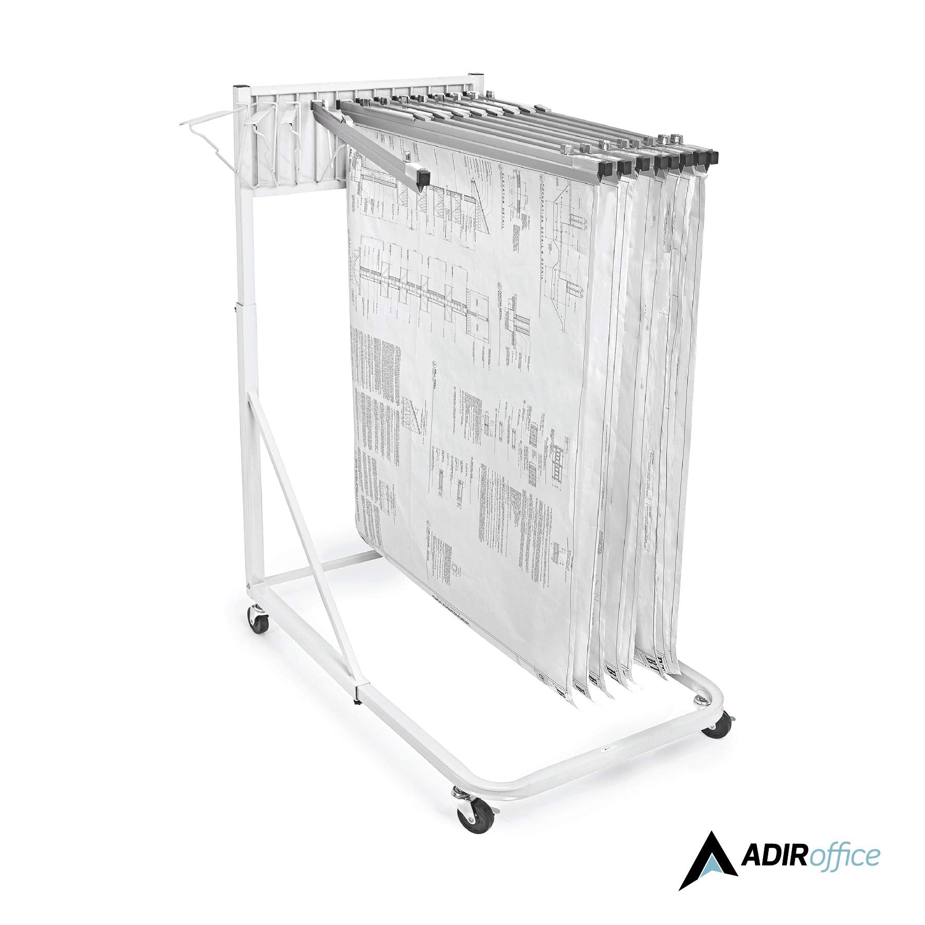 Adir Mobile Blueprint Holder – Construction Plan Rack, Map Organizer, Blueprint Rack, and Poster Display Rack for Jobsite and Office (Without Blueprint Clamps)