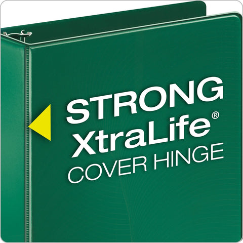 Cardinal 3 Ring Binder, 2 Inch Performer Binder, Round Rings, 475-Sheet Capacity, PVC-Free, Green (72733)