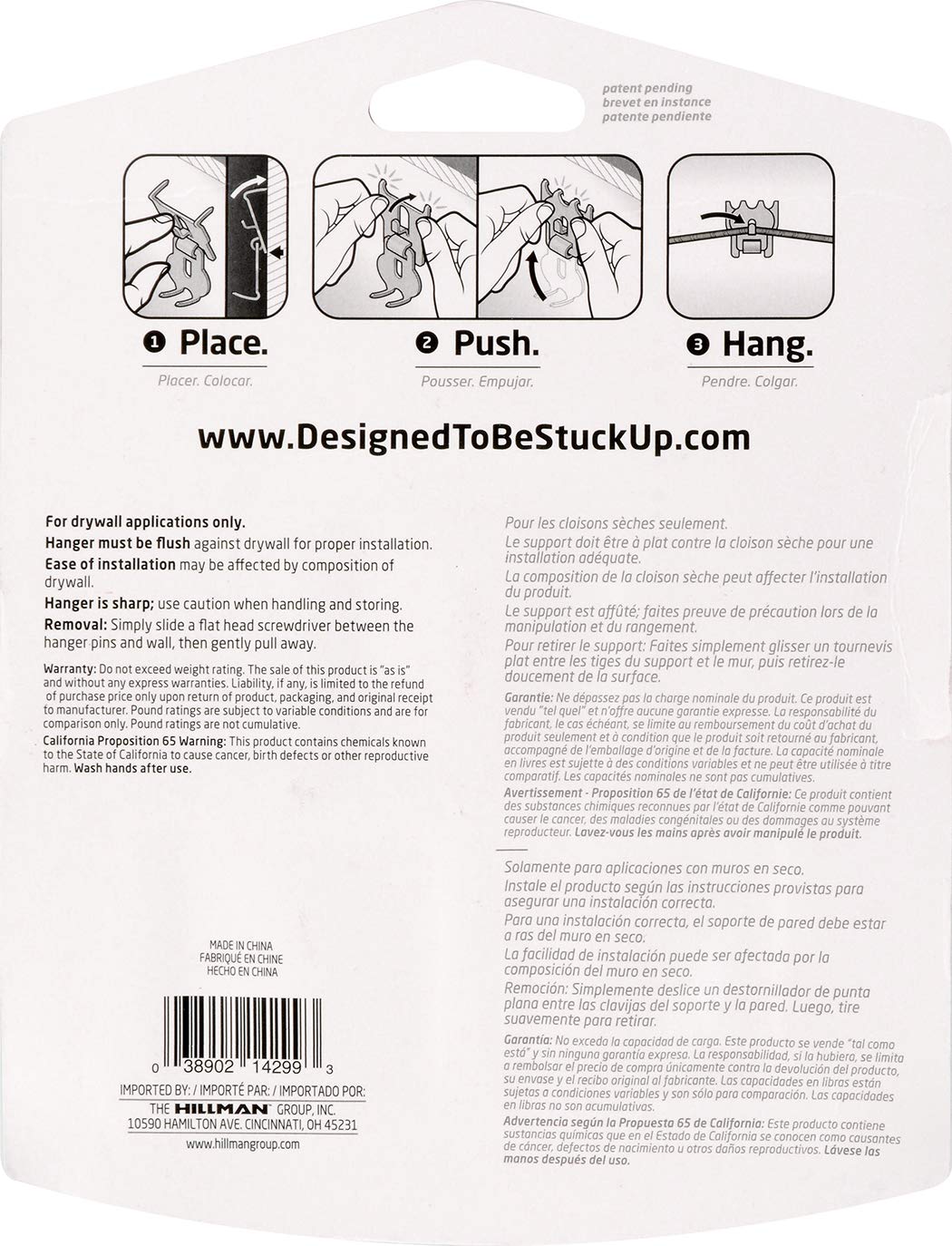 HIGH & MIGHTY 515316 Picture Hanger Value Pack, Easy Tool-Free Dry Wall Art Hangers for Artwork, Photos, and Mirrors, Holds up to 60lbs, 3 Pack, Steel