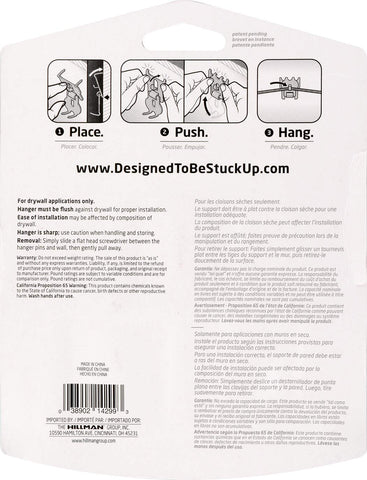 HIGH & MIGHTY 515316 Picture Hanger Value Pack, Easy Tool-Free Dry Wall Art Hangers for Artwork, Photos, and Mirrors, Holds up to 60lbs, 3 Pack, Steel