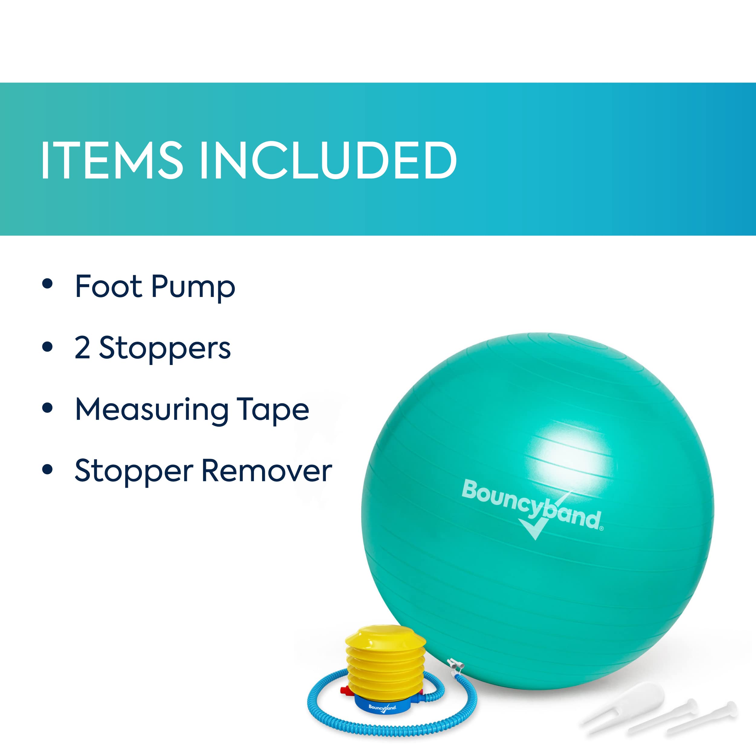 Bouncyband Medium Balance Ball, Green – Create Flexible Seating to Improve Focus in the School, Office, or Home with This No-Roll – 21.6” (55cm) Ball for People Between 5’-5’6 Tall