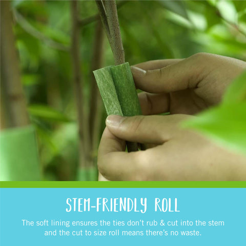 VELCRO Brand ONE-WRAP Ties | Tree and Plant Supports for Effective Growing | Strong Gardening Grips are Reusable and Adjustable | Cut-to-Length, 18 ft x 2 in, Green-Recycled Plastic