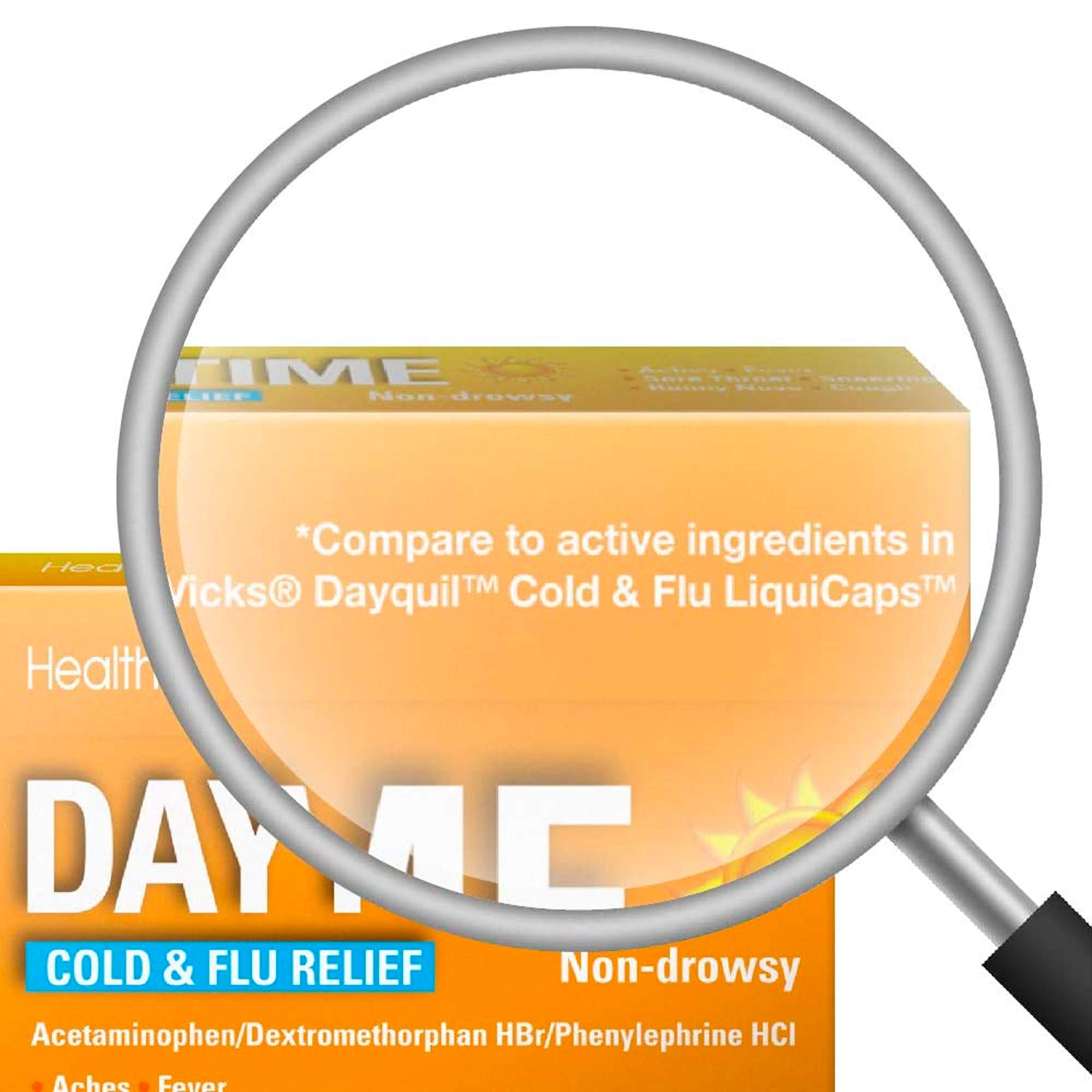 HealthA2Z® Daytime | Cold & Flu Medicine | Powerful Multi-Symptom Daytime Relief | 8 Count (Pack of 24) | 192 Softgels Total | Value Pack
