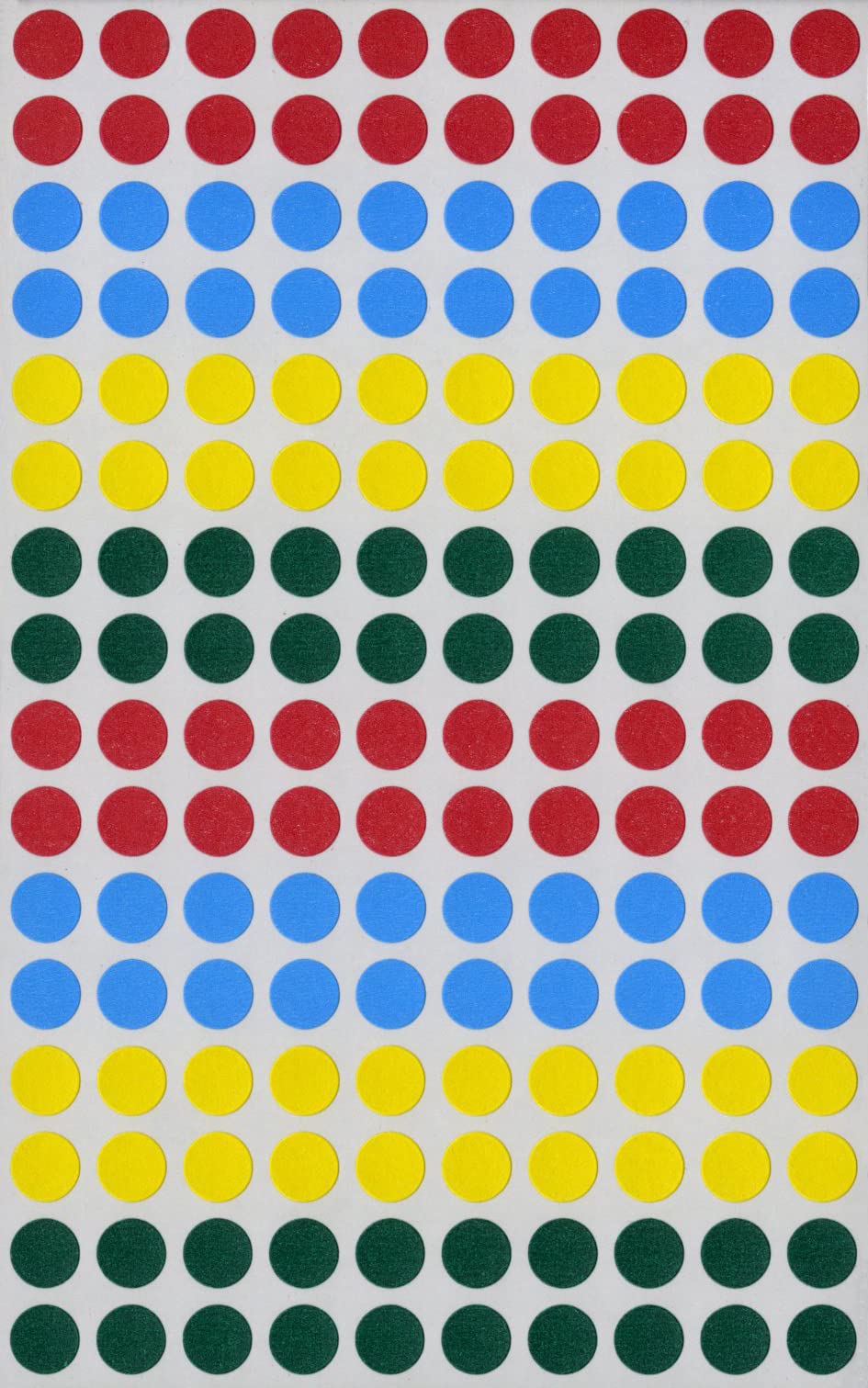 MACO Assorted Primary Round Color Coding Labels, 1/4 Inches in Diameter, 768 Per Box, Red/Blue/Yellow/Green (MR404-A1)