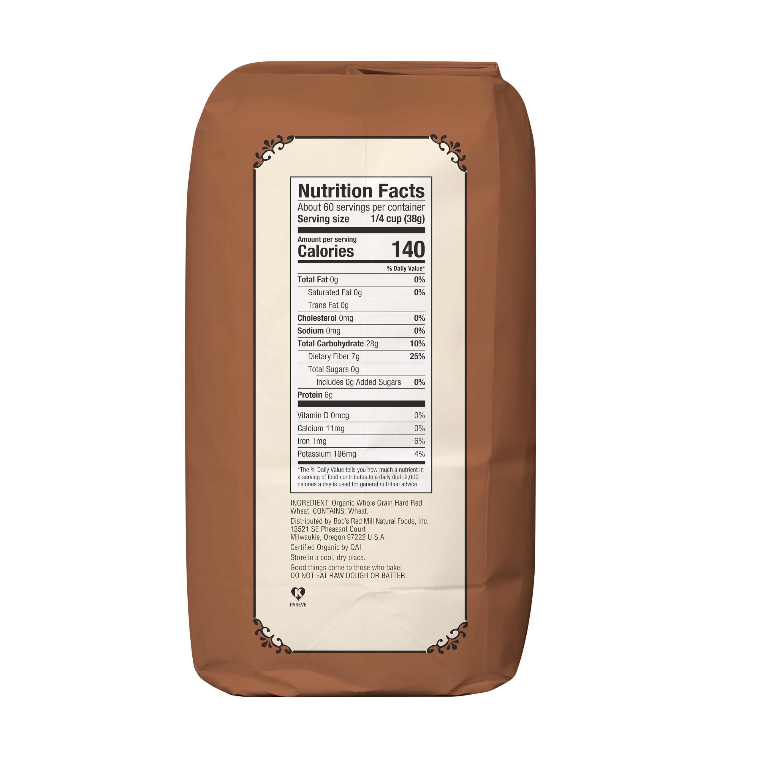 Bob's Red Mill Organic Whole Wheat Flour, 5lb (Pack of 1) - Non GMO, Whole Grain, Vegan, Kosher