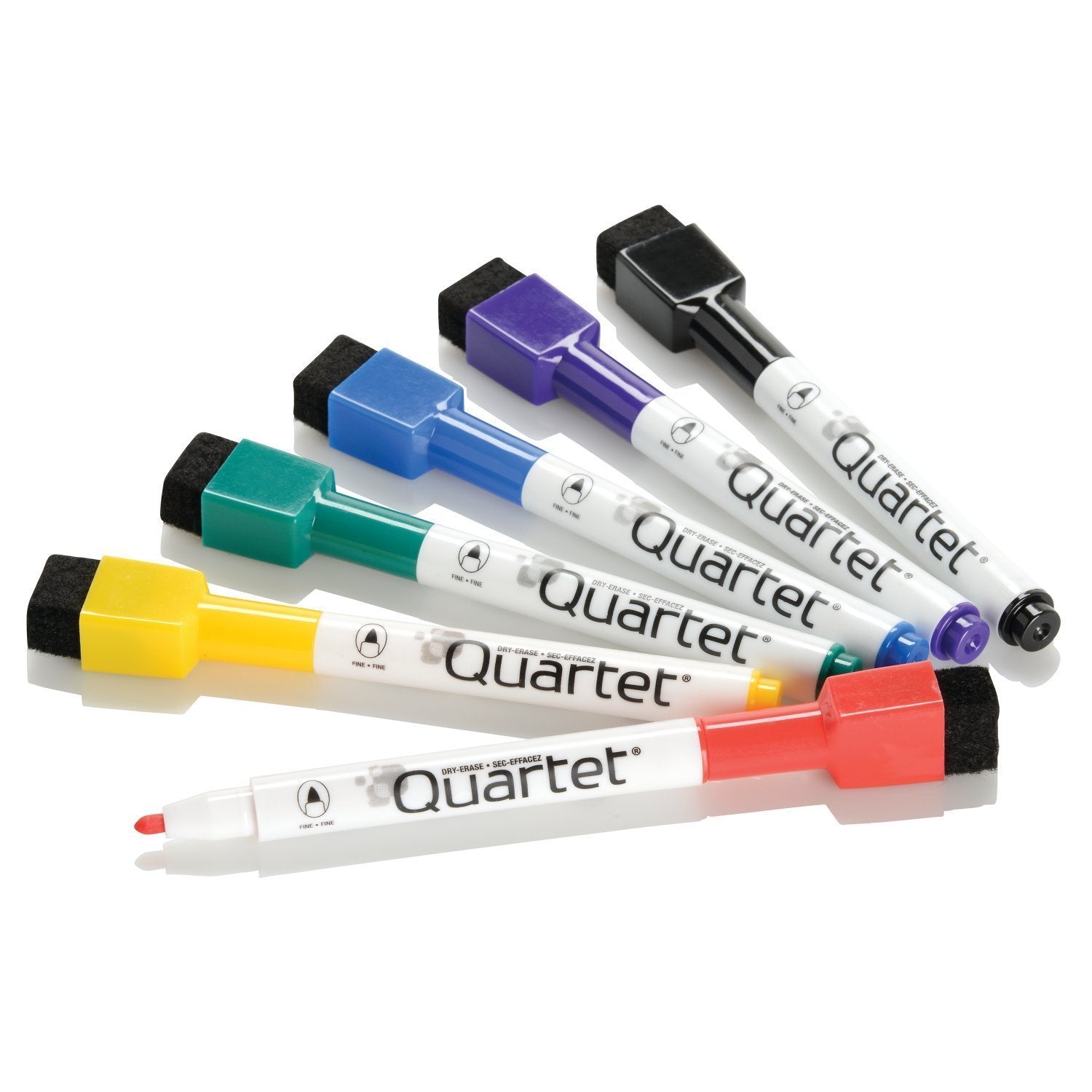 Quartet Magnetic Dry Erase Markers, Fine Point, ReWritables, Mini, Magnetic, Assorted Colors, 6 Pack (51-659312Q)