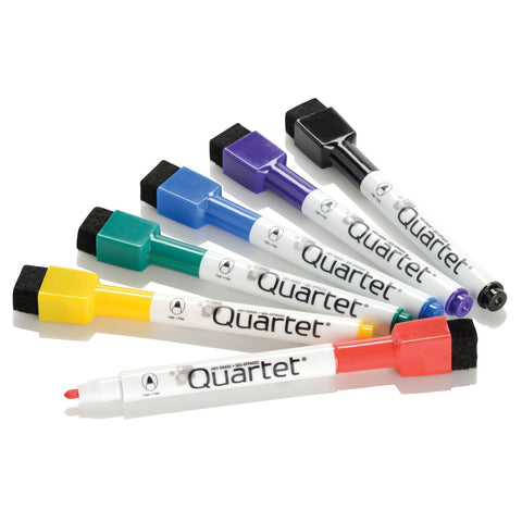 Quartet Magnetic Dry Erase Markers, Fine Point, ReWritables, Mini, Magnetic, Assorted Colors, 6 Pack (51-659312Q)