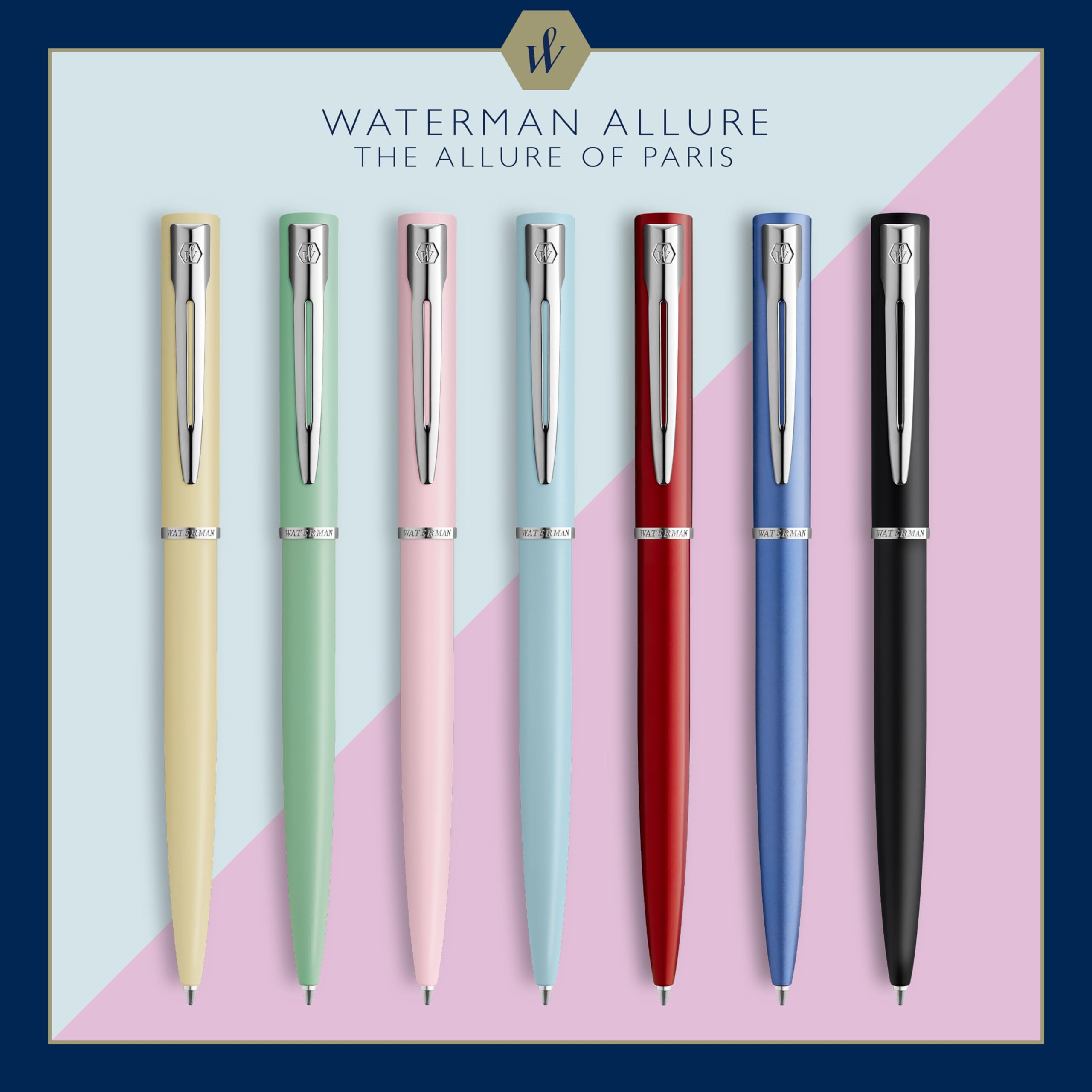 Waterman Allure Ballpoint Pen | Mint Green Pastel Lacquer | Medium Point | Blue Ink | With Gift Box