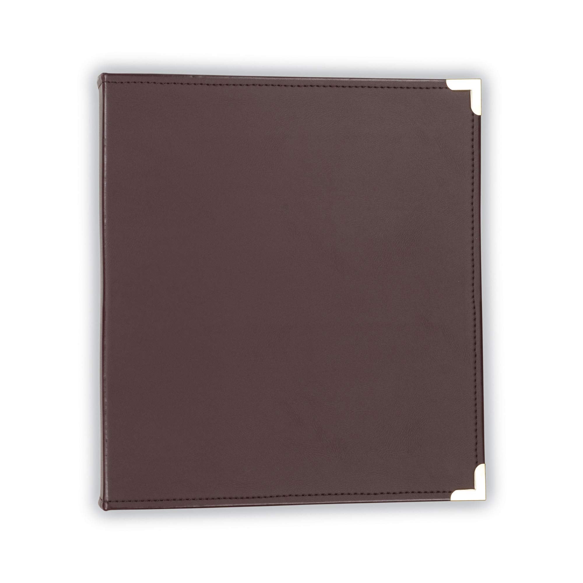 Samsill Classic Collection Leather 3 Ring Binder, Executive Presentation Portfolio, 1.5 Inch (Holds 325 Sheets), Brass Round Ring, Burgundy
