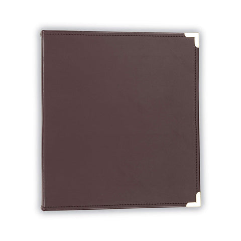 Samsill Classic Collection Leather 3 Ring Binder, Executive Presentation Portfolio, 1.5 Inch (Holds 325 Sheets), Brass Round Ring, Burgundy