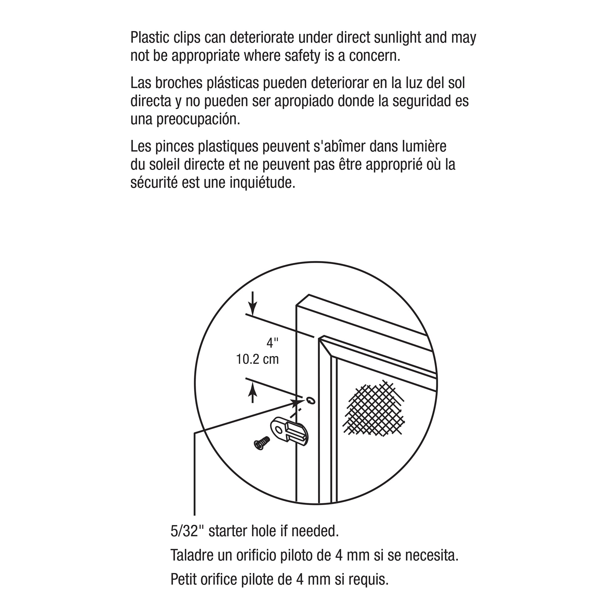 Prime-Line PL 7906 Flush Screen Clips with Screws, Plastic, Black (12 Pack)