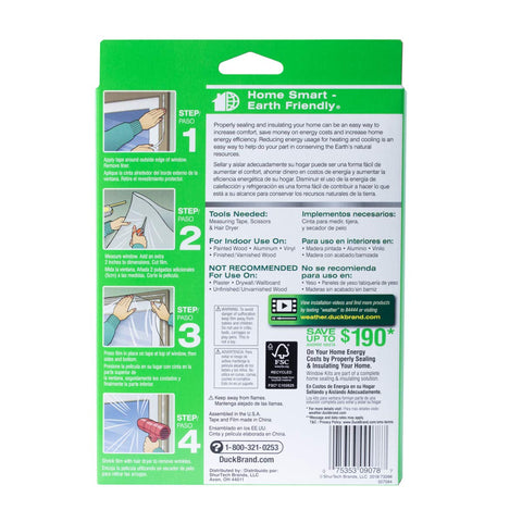 Duck Brand Indoor 10-Window Shrink Film Insulator Kit, 62-Inch x 420-Inch, 286216