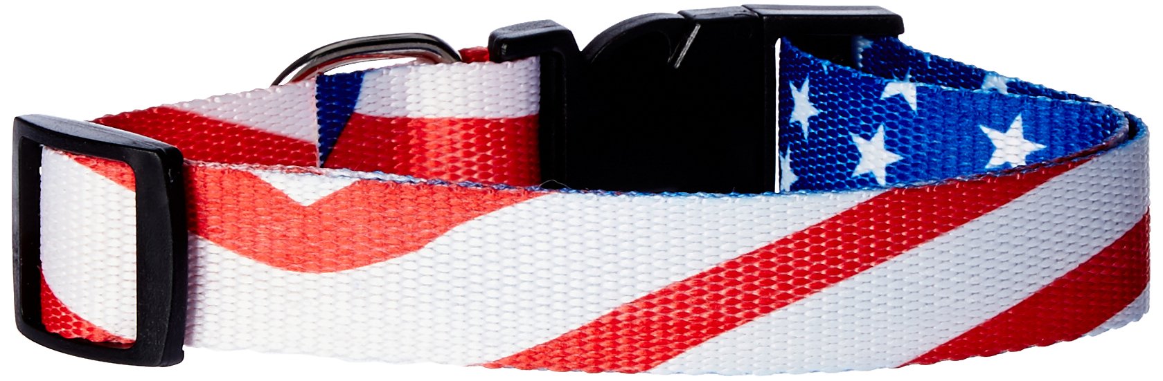 Kole KI-AA125 Patriotic Dog Collar, One Size,Black; White; Blue; Red;Silver