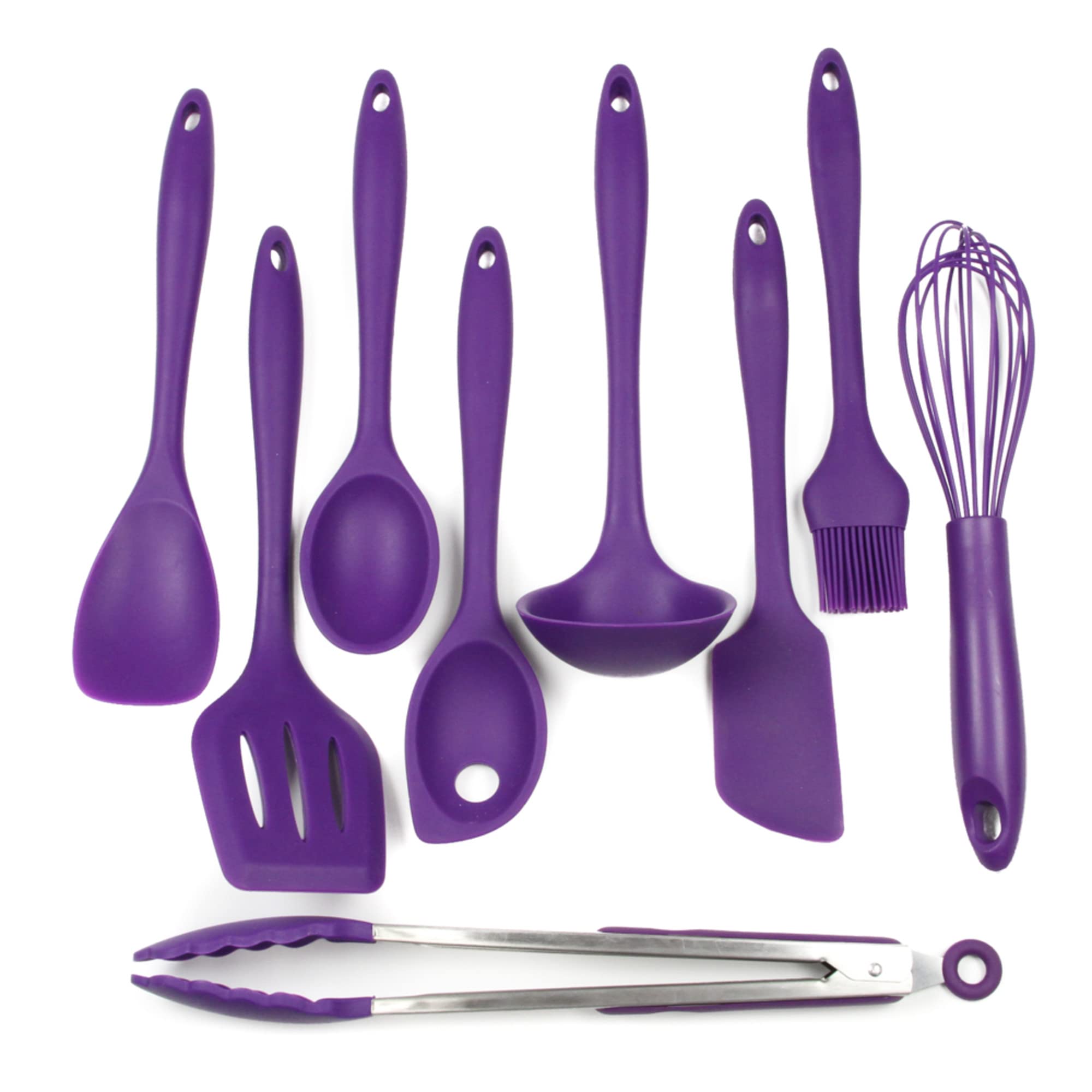 Chef Craft Premium Silicone Spoon Spatula, 11.5 inch, Purple