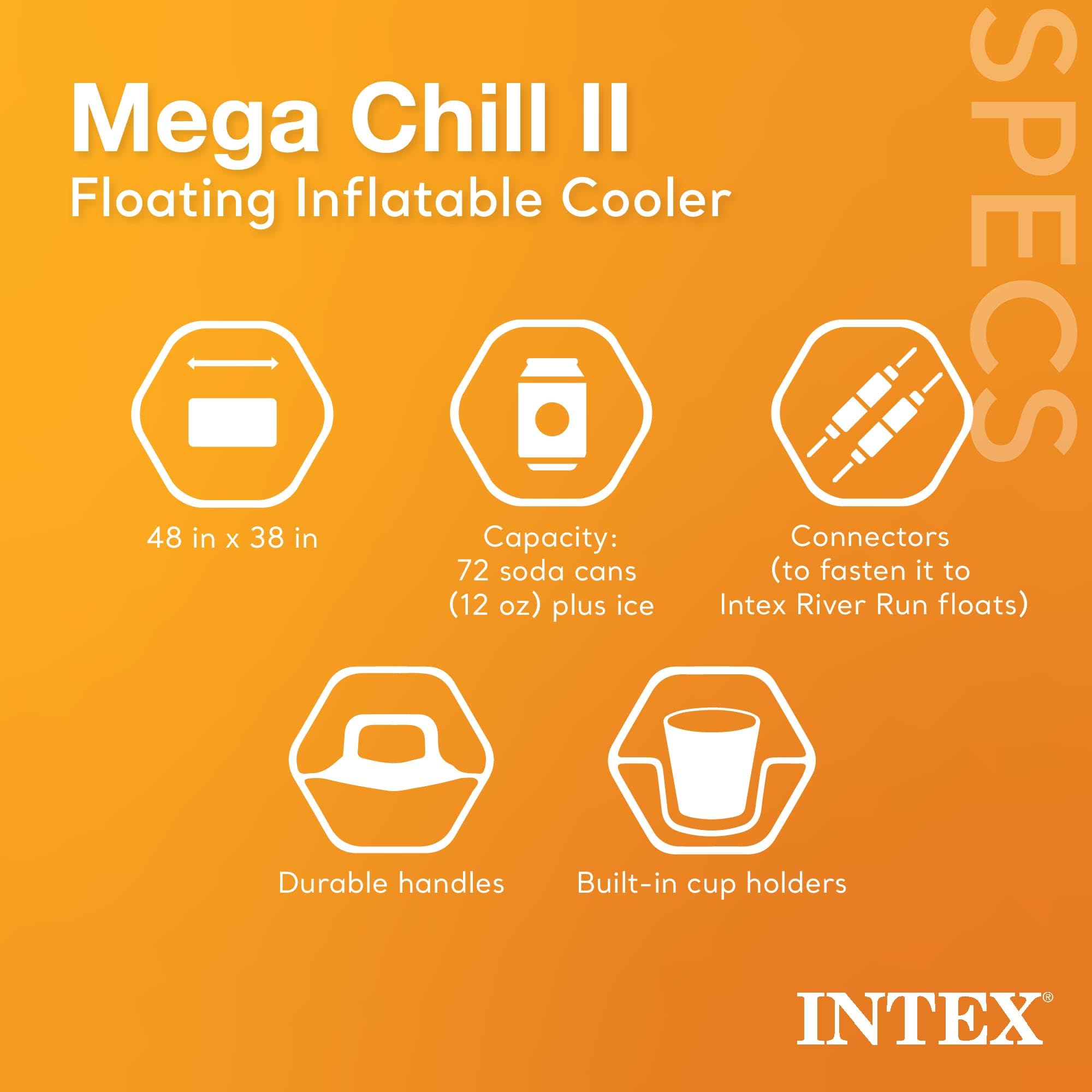 Intex 58821EP Inflatable Mega Chill II 72 Can Beverage Cooler Float w/Lid